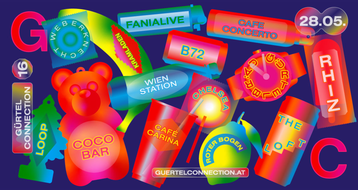 Gürtel Connection #16 - Flyer mit teilnehmenden Lokalen